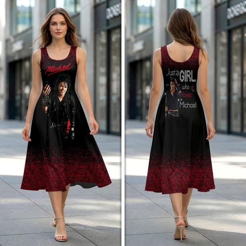 Michael Jackson Sleeveless Knee-Length Dress – HOATT19745