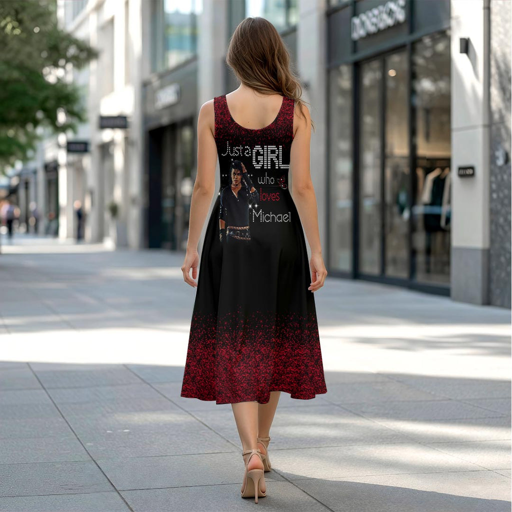 Michael Jackson Sleeveless Knee-Length Dress – HOATT19745