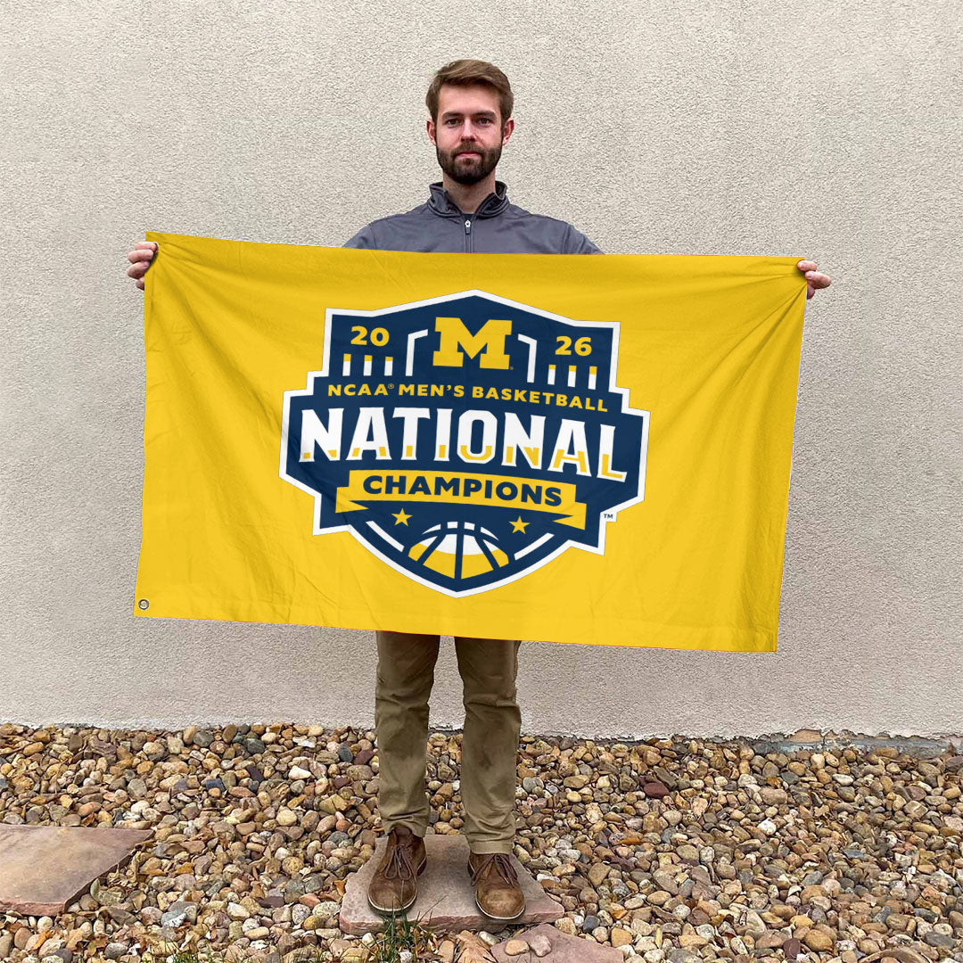 Michigan Wolverines 2026 Men's Basketball National Champions 3D Double-side House Flag – TANTN22126