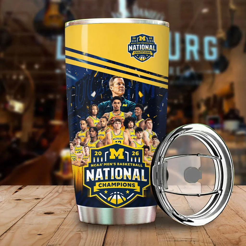 Michigan Wolverines 2026 Men's Basketball National Champions Tumbler Cup – TANTN22312