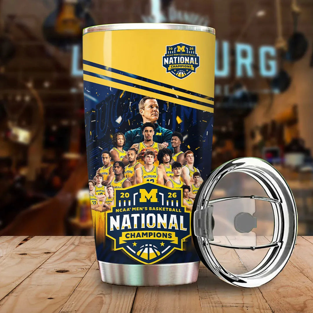 Michigan Wolverines 2026 Men's Basketball National Champions Tumbler Cup – TANTN22312