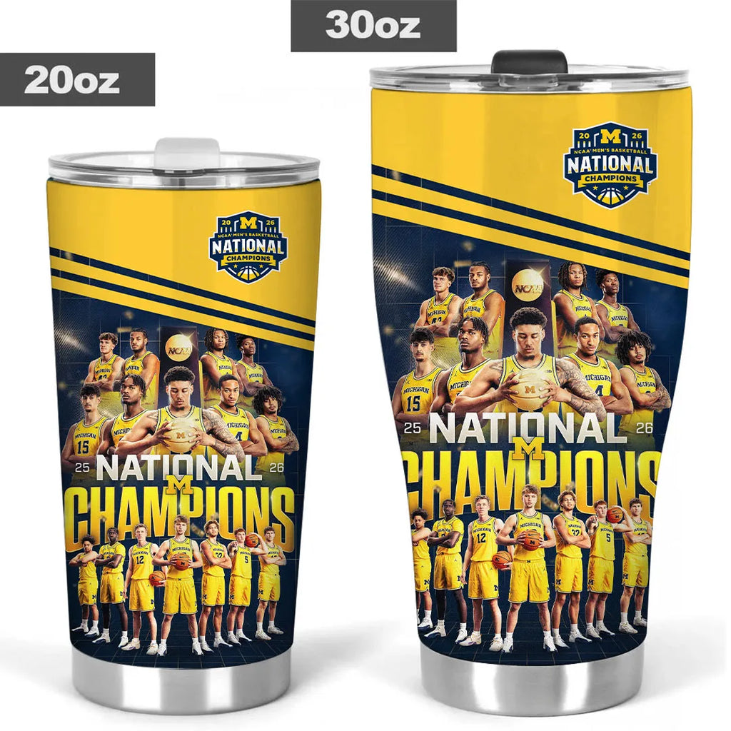 Michigan Wolverines 2026 Men's Basketball National Champions Tumbler Cup – TANTN22339