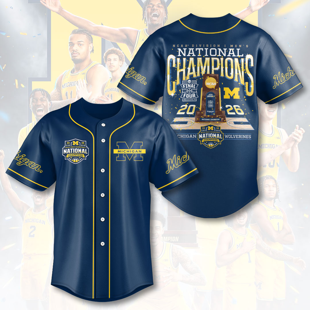 Michigan Wolverines 2026 Men's Basketball National Champions Baseball Jersey – HOATT17282