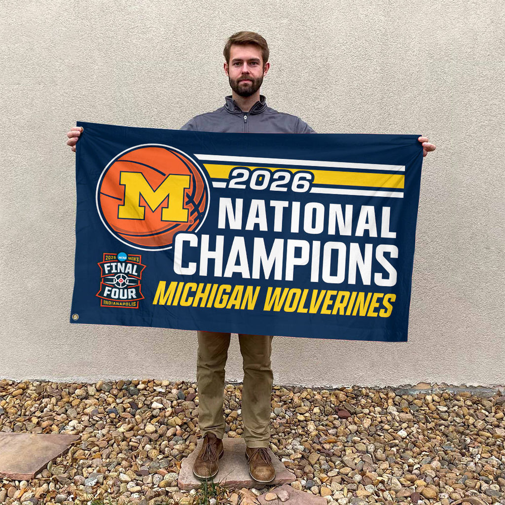 Michigan Wolverines 2026 Men's Basketball National Champions 3D Double-side House Flag – HOATT17346