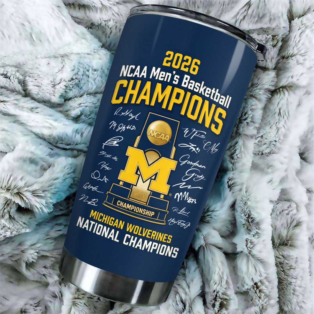 Michigan Wolverines 2026 Men's Basketball National Champions Tumbler Cup – HOATT17351