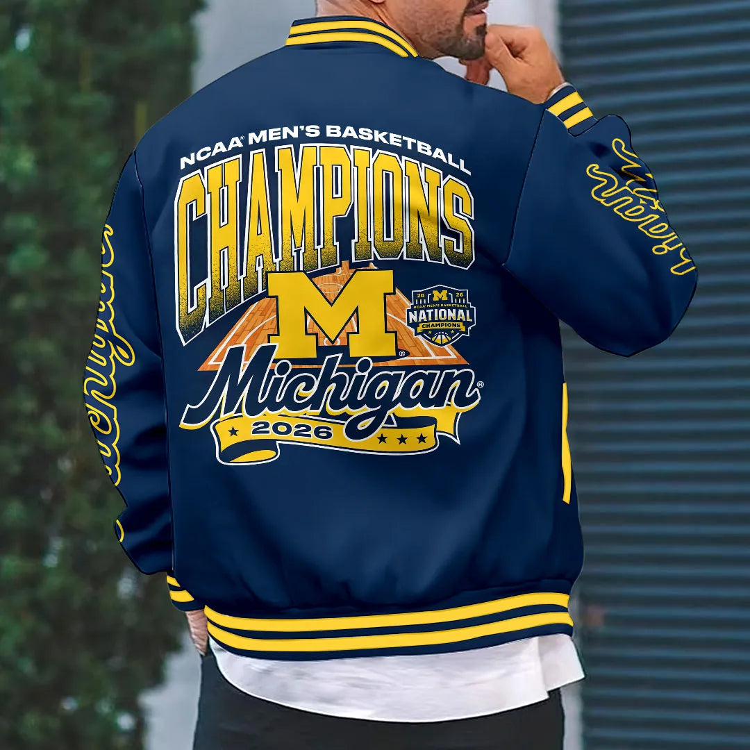 Michigan Wolverines 2026 Men's Basketball National Champions Varsity Jacket – HOATT17348