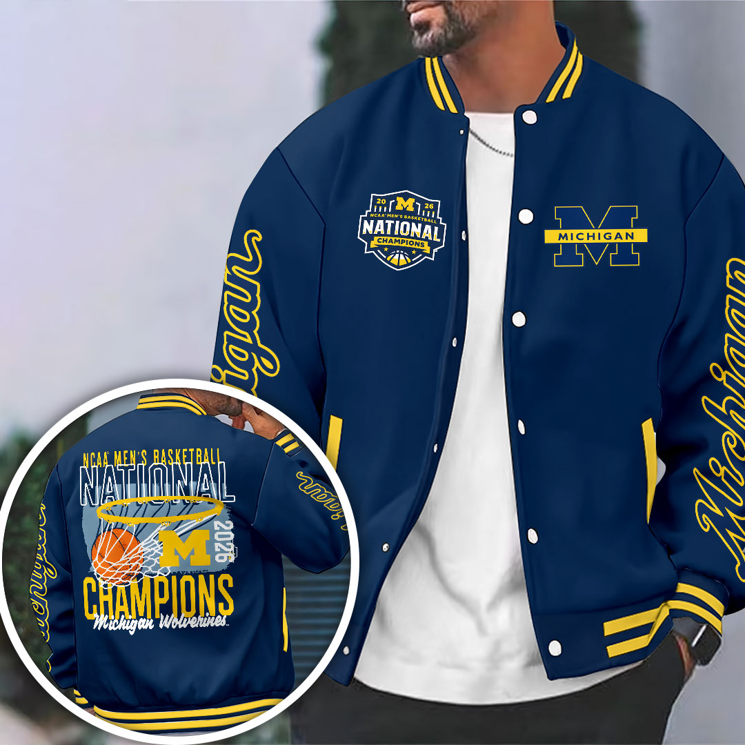 Michigan Wolverines 2026 Men's Basketball National Champions Varsity Jacket – HOATT17365