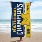 Michigan Wolverines 2026 NCAA Men's Basketball National Champs Rectangle Beach Towel – TMTHU5368