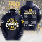 Michigan Wolverines Men's Basketball 2026 Big Ten Champions 3D Apparel – MAITM14907