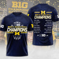 Michigan Wolverines Men's Basketball 2026 Big Ten Champions 3D Apparel – MAITM14906
