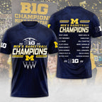 Michigan Wolverines Men's Basketball 2026 Big Ten Champions 3D Apparel – MAITM14906