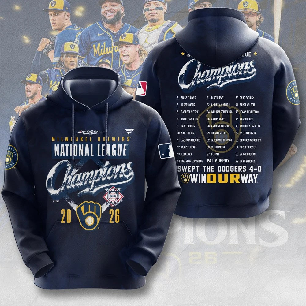 Milwaukee Brewers 2026 National League Champions 3D Apparel – MAITM15440