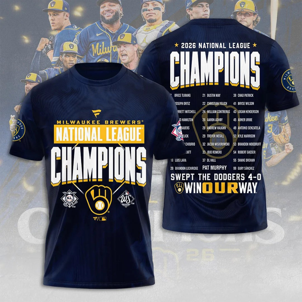 Milwaukee Brewers 2026 National League Champions 3D Apparel – MAITM15442