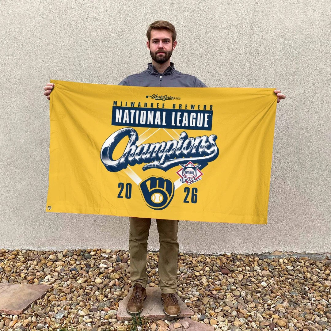 Milwaukee Brewers 2026 National League Champions 3D Double-side House Flag – TANTN26257