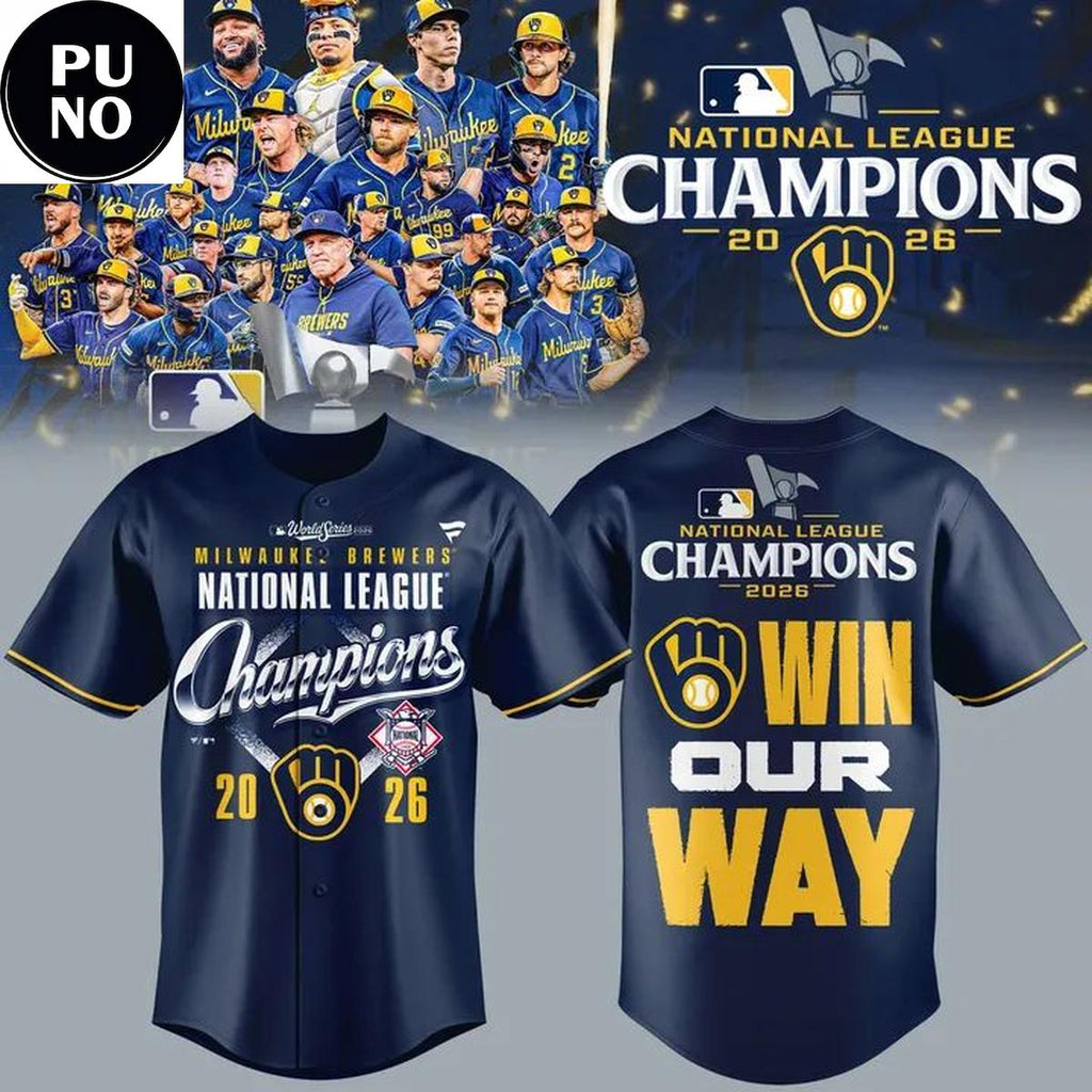 Milwaukee Brewers National League Champions 2026 Win Our Way Baseball Jersey