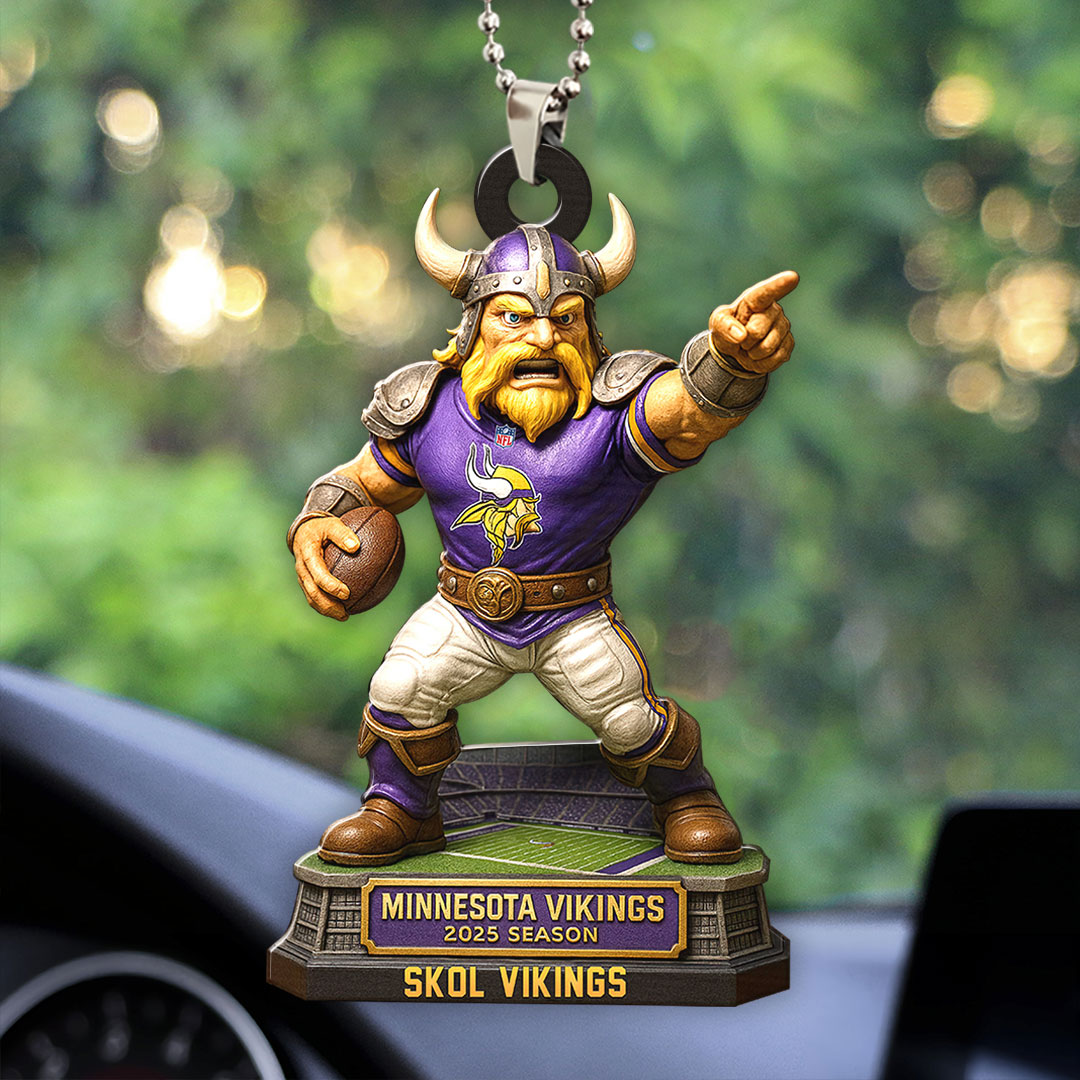 Minnesota Vikings 2025 Season Custom shape 2-sided Acrylic Car Ornament – HOATT13677