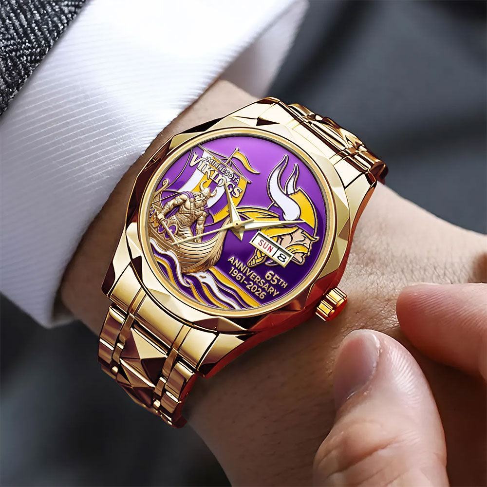 Minnesota Vikings 65th Anniversary Alloy Luxury Quartz Watch – MAITM14581