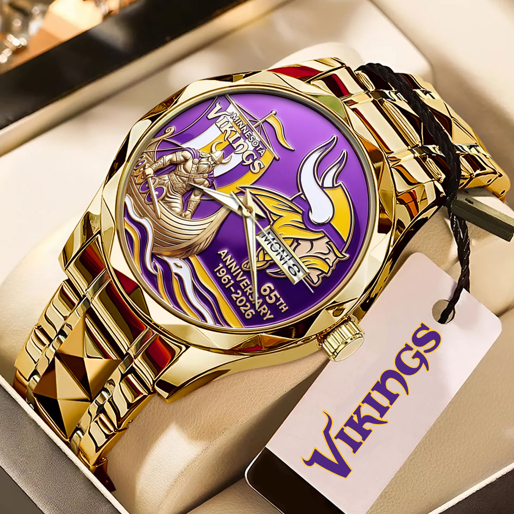 Minnesota Vikings 65th Anniversary Alloy Luxury Quartz Watch – MAITM14581