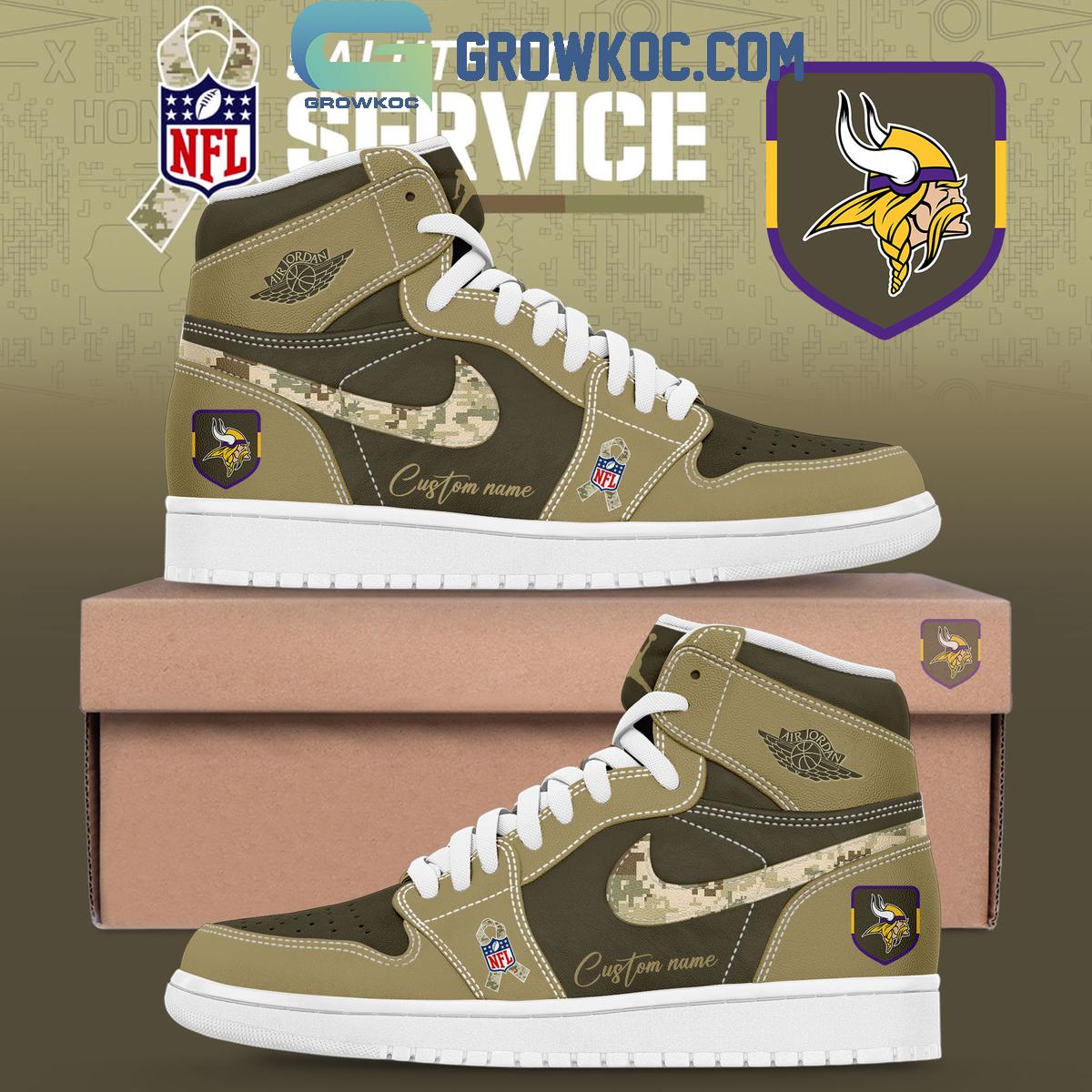 Minnesota Vikings Salute To Service Air Jordan 1 Shoes