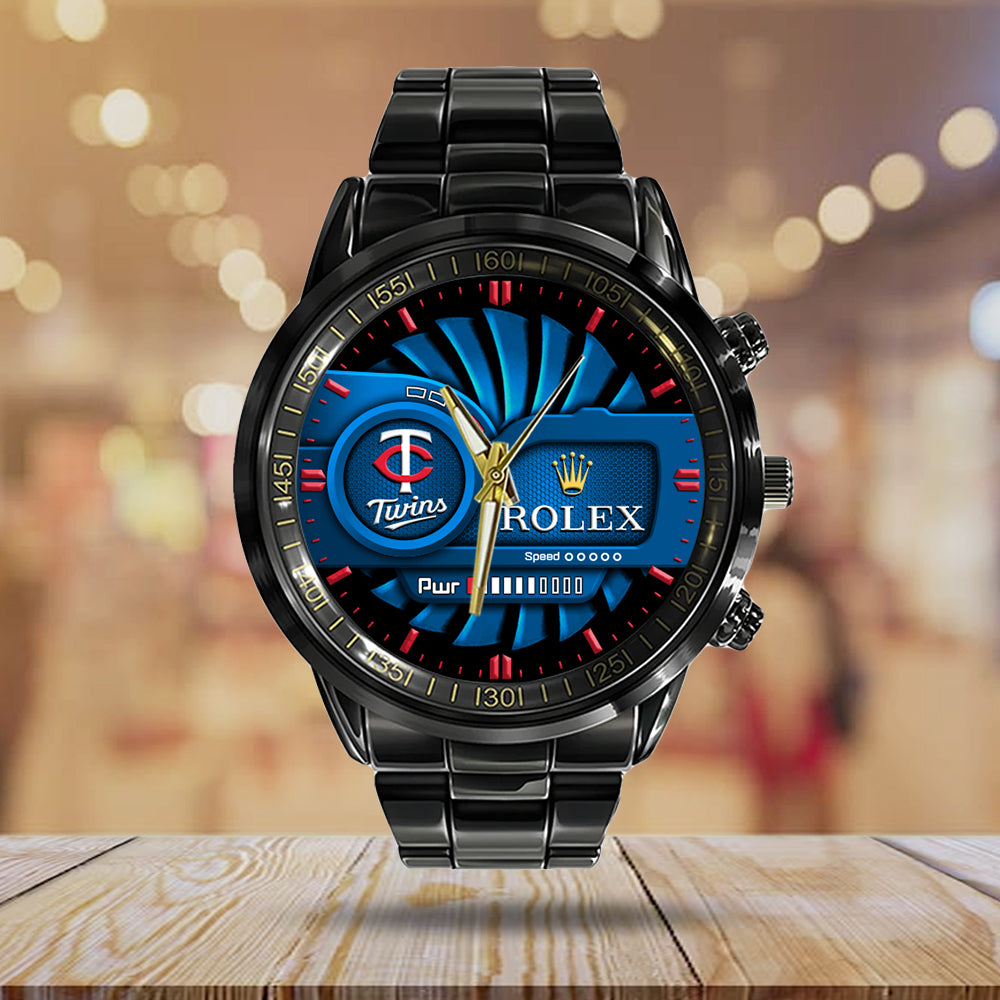 Minnesota Twins Black Stainless Steel Watch – MAITM13439