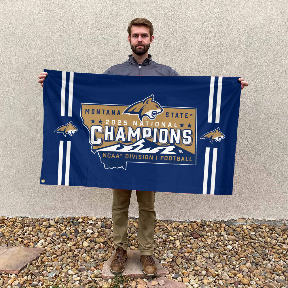 Montana State Bobcats Football 2025 National Champions 3D Double-side House Flag – MAITM14636