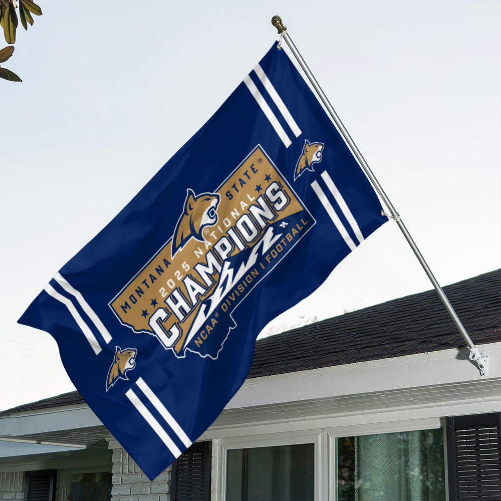 Montana State Bobcats Football 2025 National Champions 3D Double-side House Flag – MAITM14636