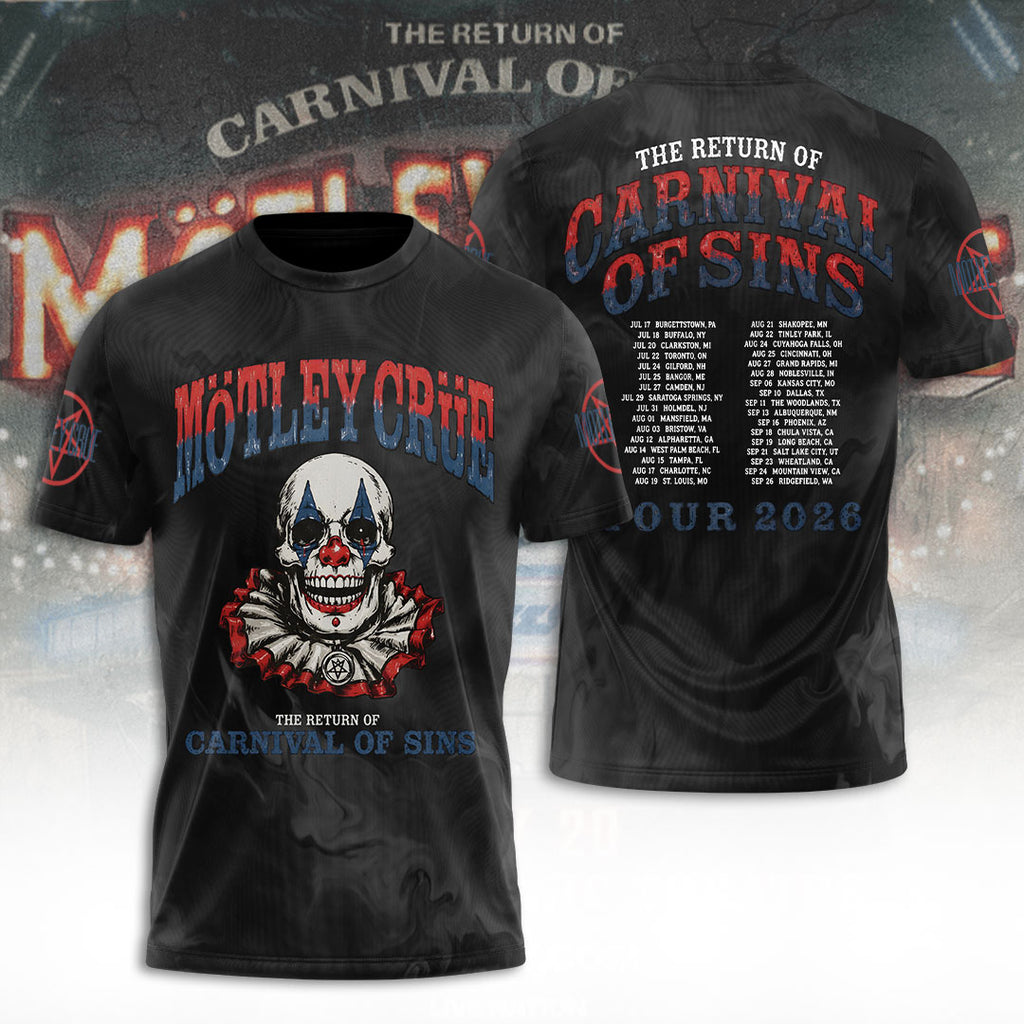 Mötley Crüe Tour 2026 3D Apparel – TANTN24437