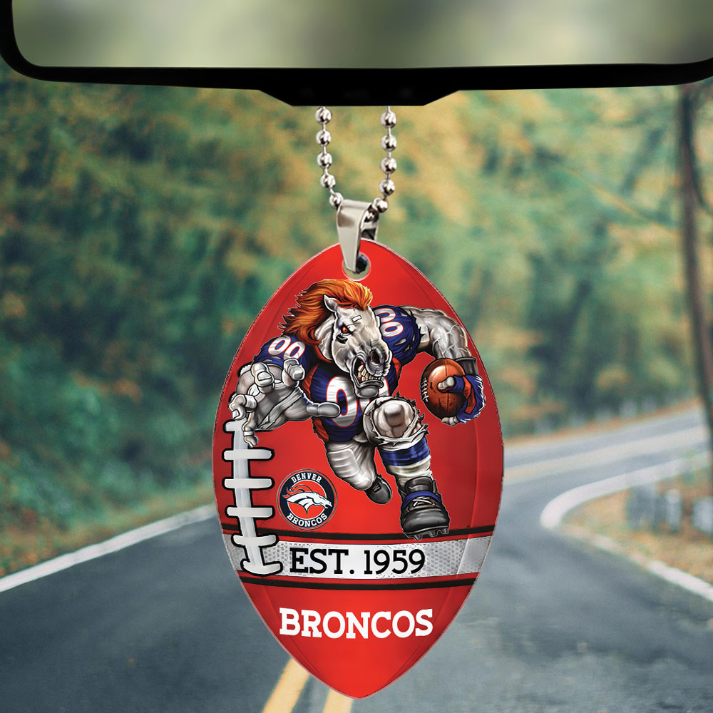 Denver Broncos Custom shape 2-sided Acrylic Car Ornament – TMTHU867