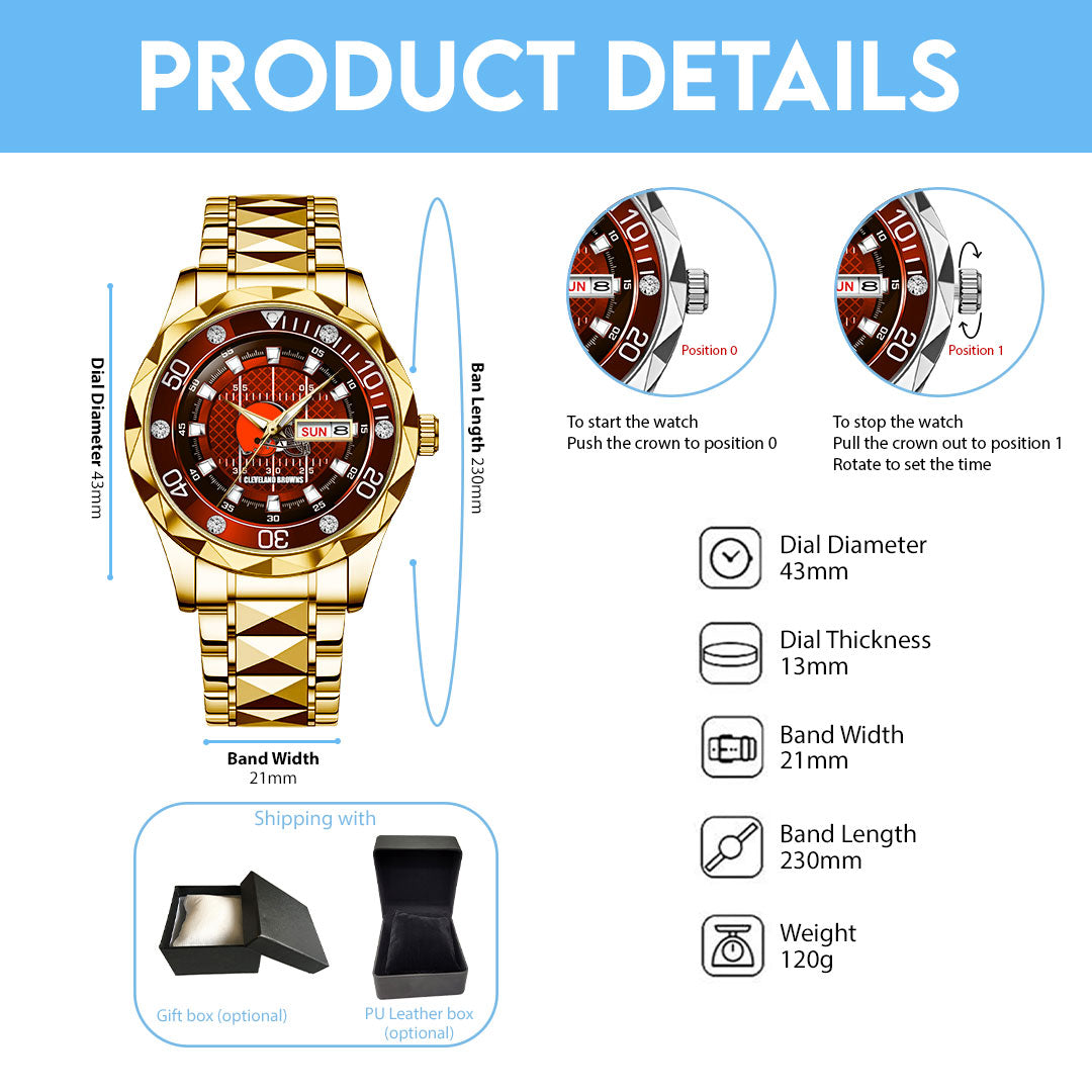 Cleveland Browns Alloy Luxury Quartz Watch – TMTHU915