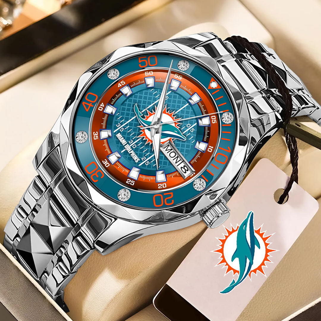 Miami Dolphins Alloy Luxury Quartz Watch – TMTHU910