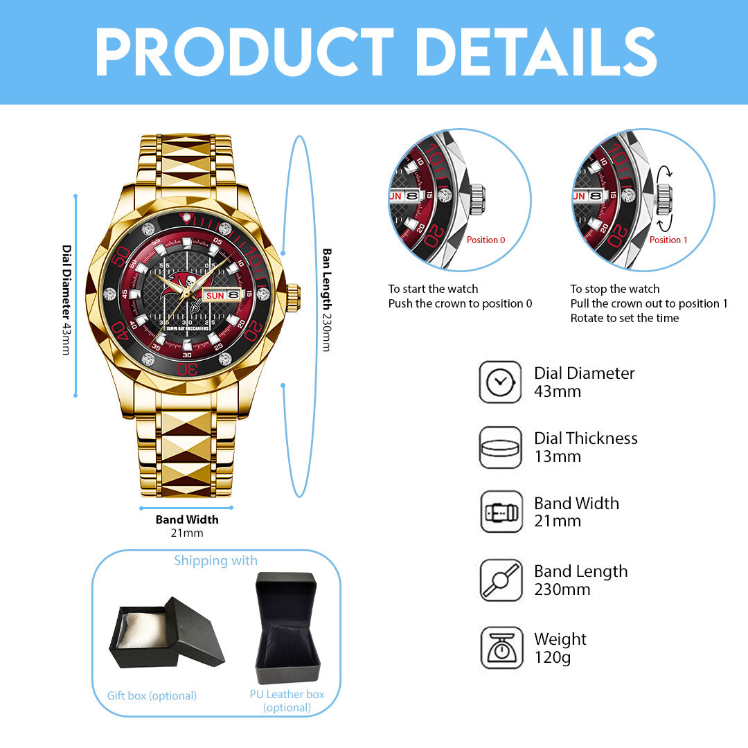 Tampa Bay Buccaneers Alloy Luxury Quartz Watch – TMTHU936