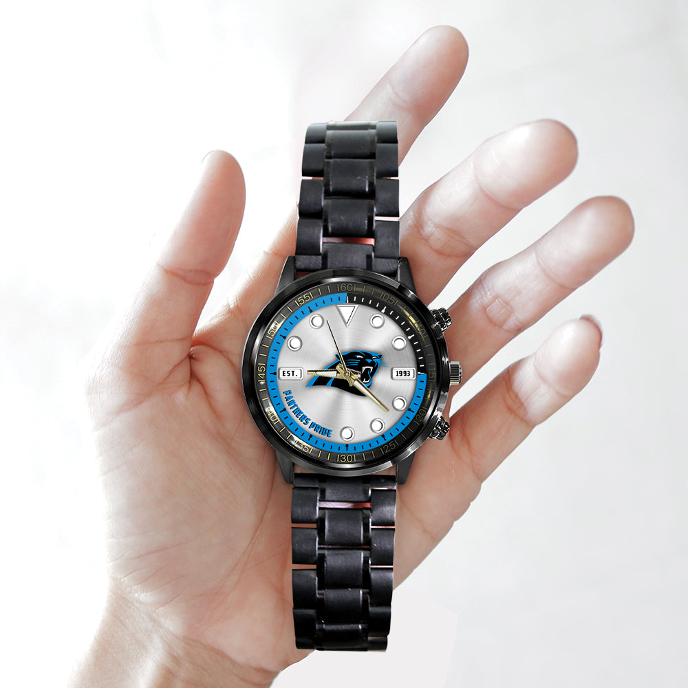 Carolina Panthers Black Stainless Steel Watch – HOATT12936