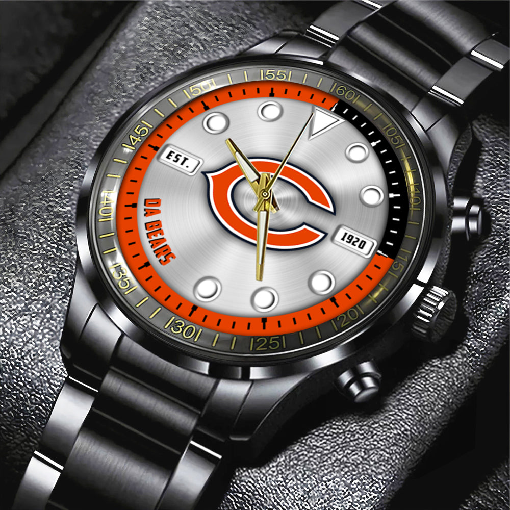 Chicago Bears Black Stainless Steel Watch – HOATT12937
