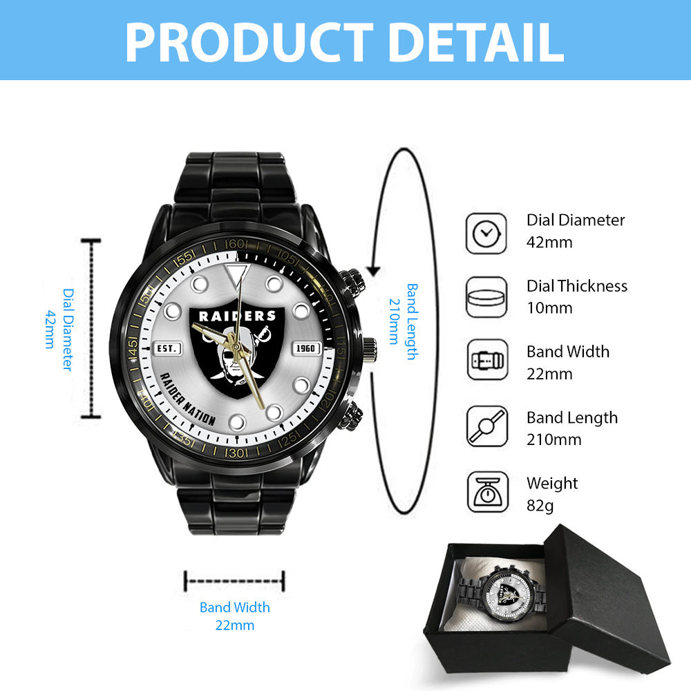 Las Vegas Raiders Black Stainless Steel Watch – HOATT12948