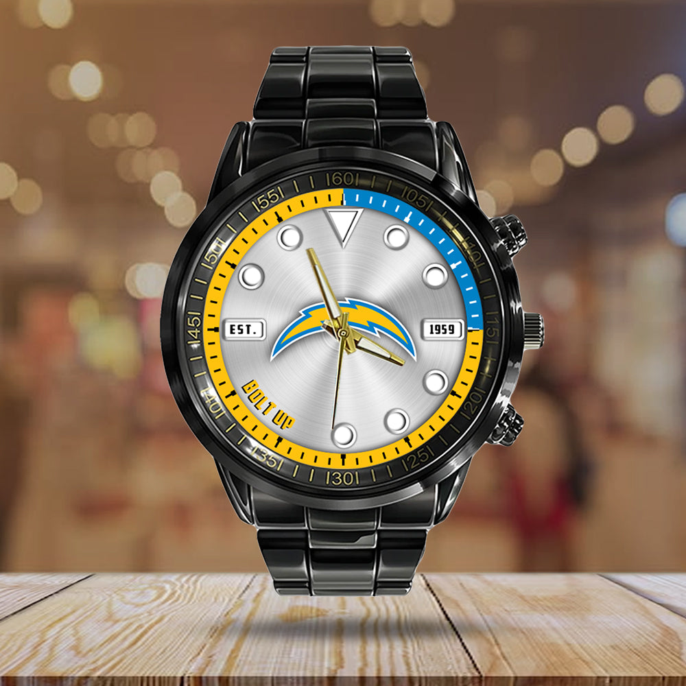 Los Angeles Chargers Black Stainless Steel Watch – HOATT12949