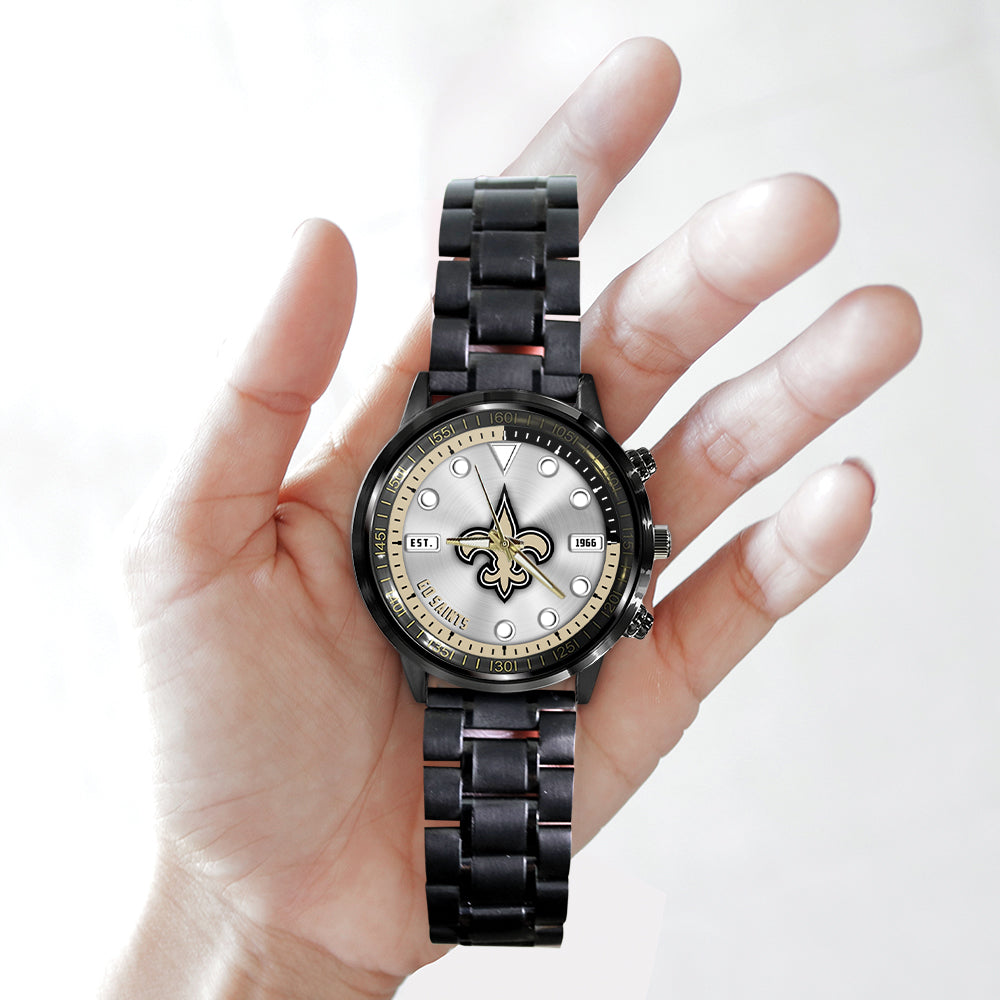 New Orleans Saints Black Stainless Steel Watch – HOATT12954