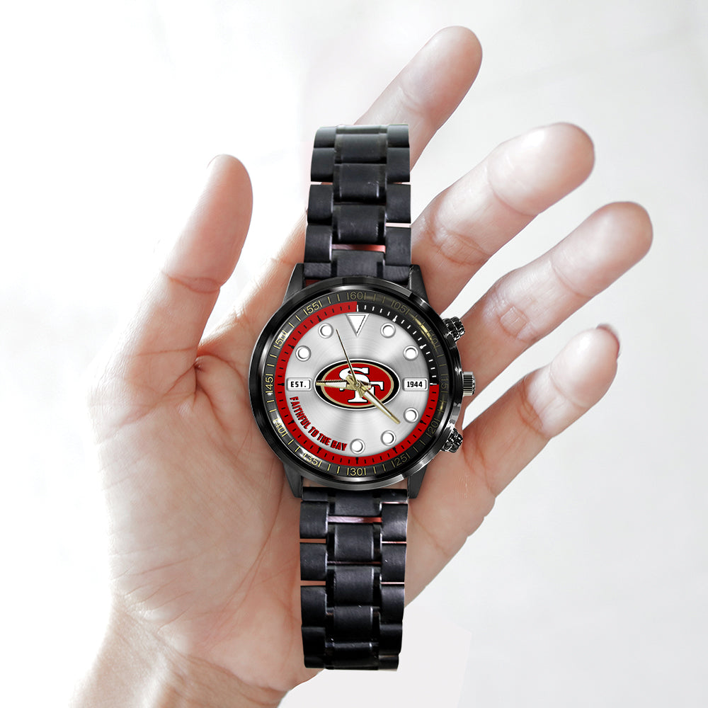 San Francisco 49ers Black Stainless Steel Watch – HOATT12959