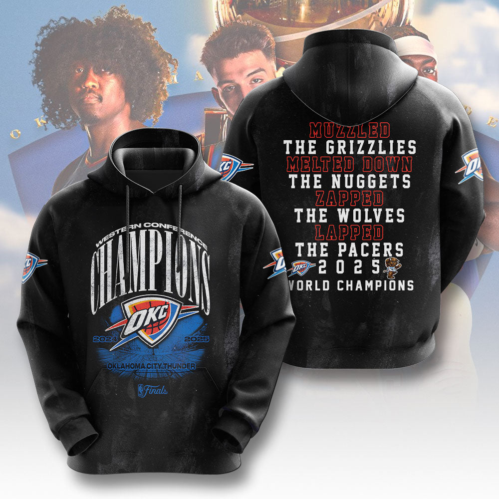 Oklahoma City Thunder 2025 NBA Champions 3D Apparel – NGHIAVT 2881