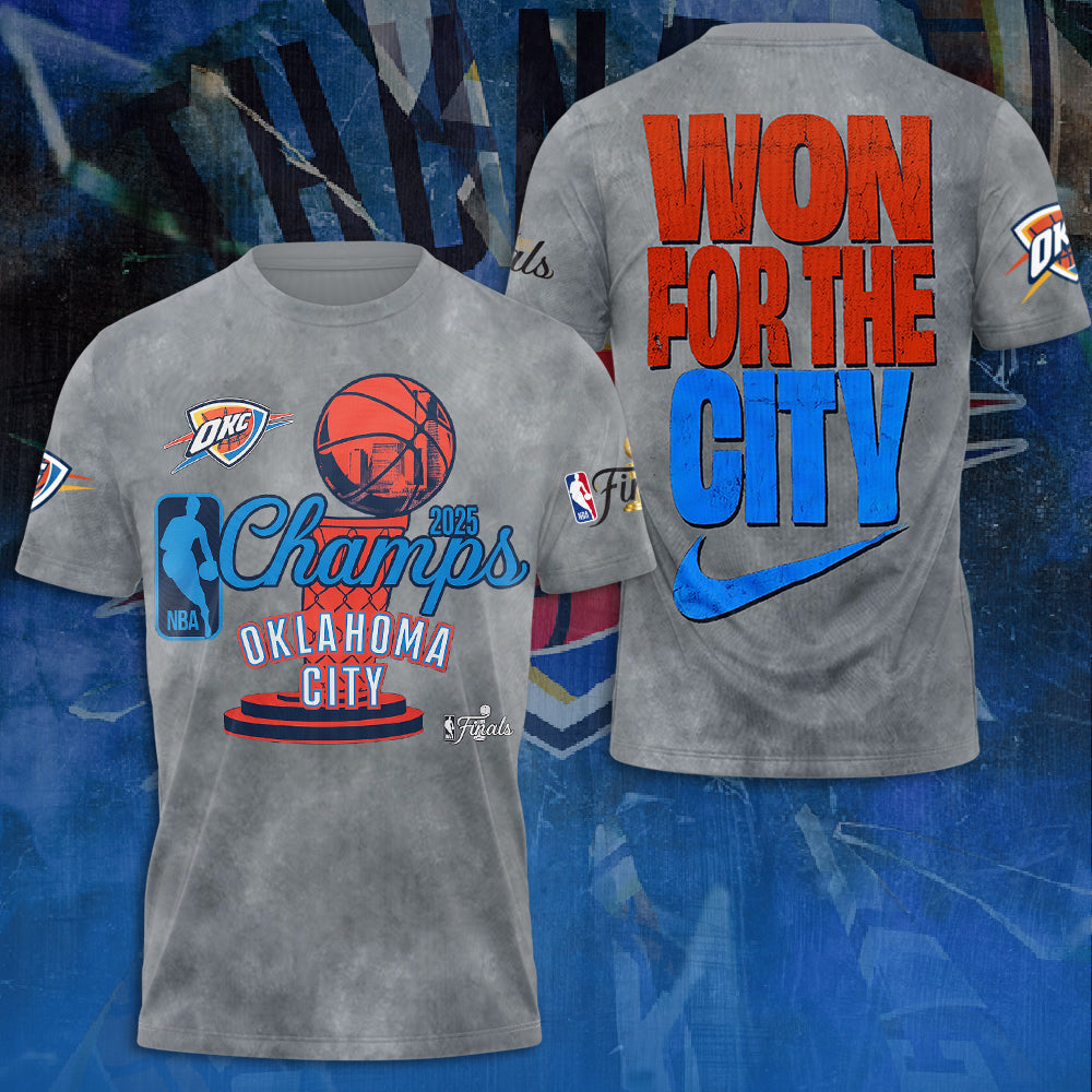 Oklahoma City Thunder 2025 NBA Champions 3D Apparel – NGHIAVT 2883