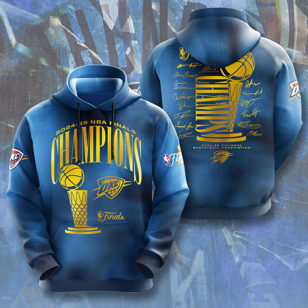 Oklahoma City Thunder 2025 NBA Champions 3D Apparel – NGHIAVT 2915