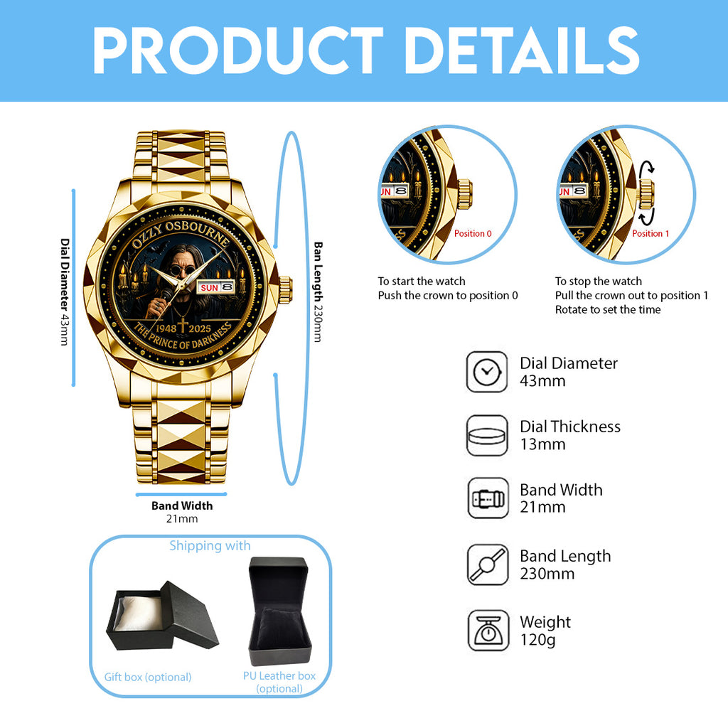 Ozzy Osbourne Alloy Luxury Quartz Watch – NGHIAVT3707