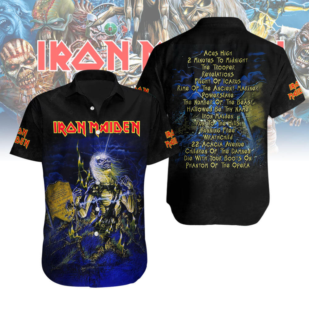 Iron Maiden Short Sleeve Button-Down Shirt – NGHIAVT3791.7