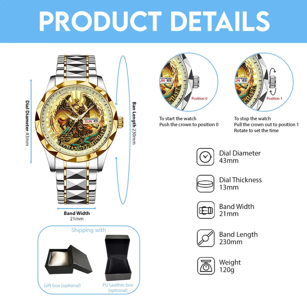 The Archangel Michael Alloy Luxury Quartz Watch – NGHIAVT3828