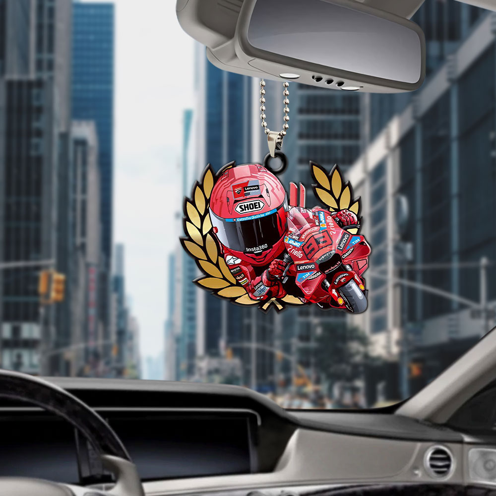 Ducati Lenovo Team x Marc Márquez 2025 Custom Shape 2-sided Acrylic Car Ornament – NGHIAVT5133