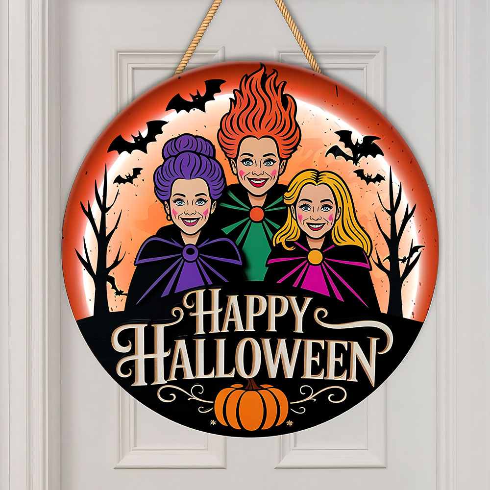 Halloween x Hocus Pocus Round Wooden Sign – NGHIAVT5292
