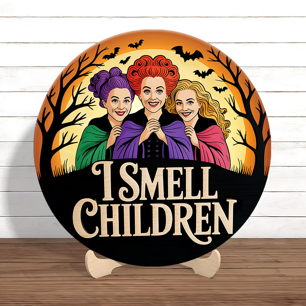 Halloween x Hocus Pocus Round Wooden Sign – NGHIAVT5293