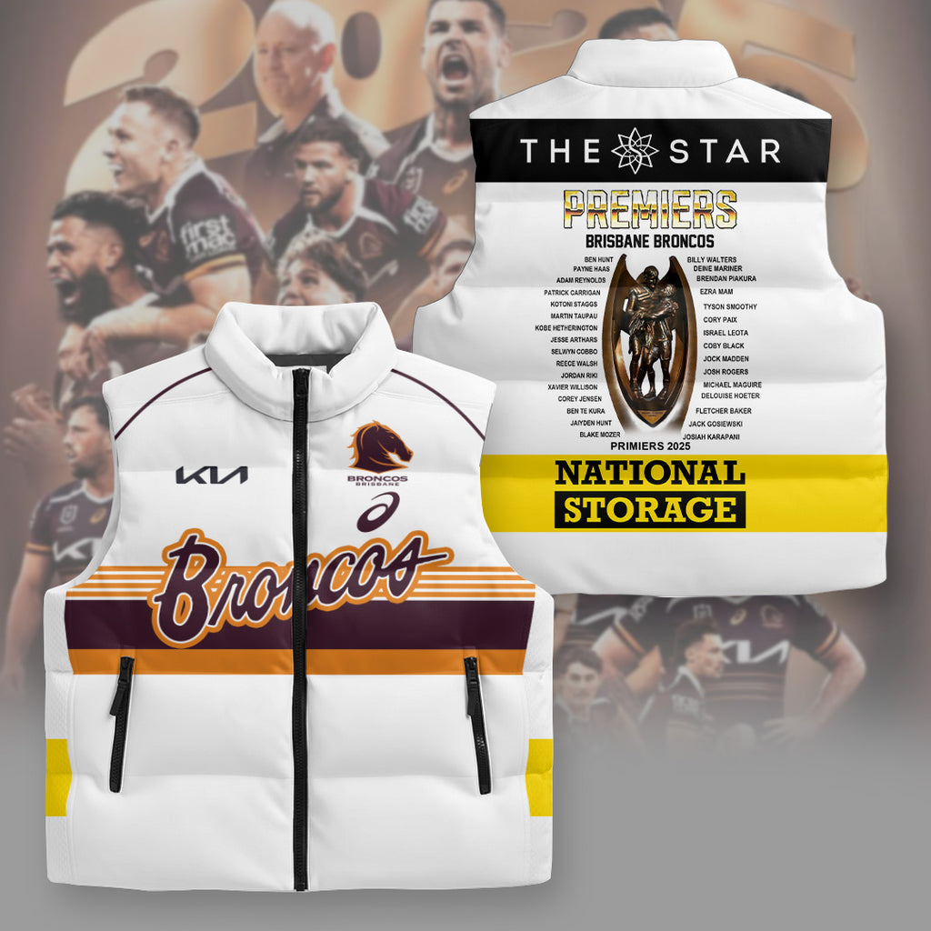 Brisbane Broncos 2025 3D Sleeveless Down Jacket – NGHIAVT5393