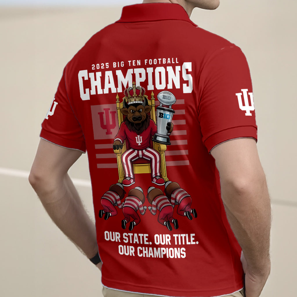 Indiana Hoosiers Football 2025 Zip Polo Shirt – NGHIAVT6021