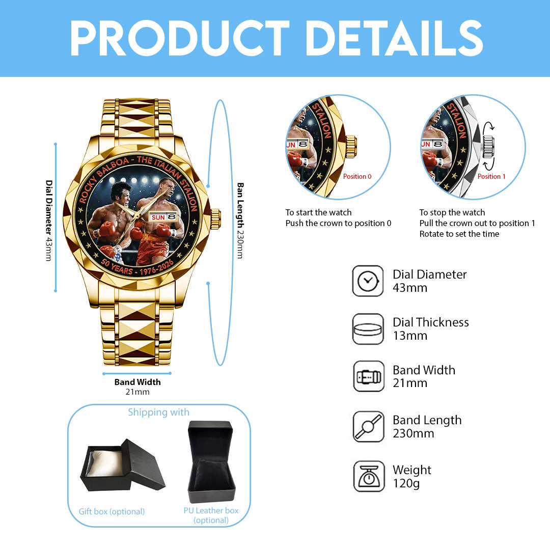 Rocky Balboa 50th Anniversary Alloy Luxury Quartz Watch – NGHIAVT6194