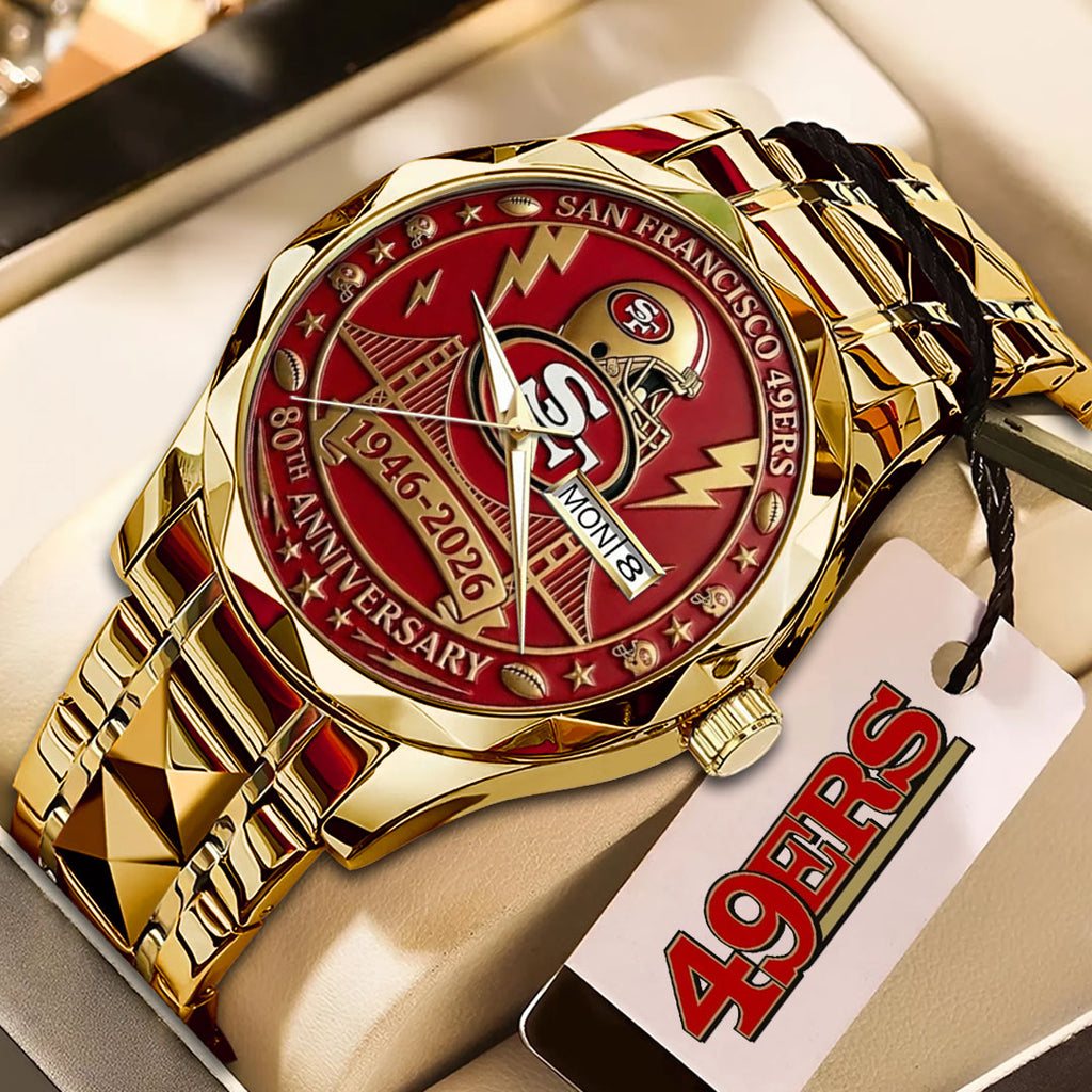 San Francisco 49ers 80th Anniversary Alloy Luxury Quartz Watch – NGHIAVT9307